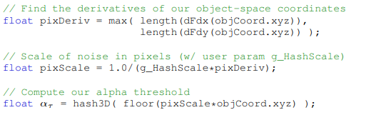 Hashed Alpha Testing