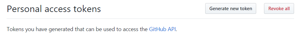 Github Personal access tokens